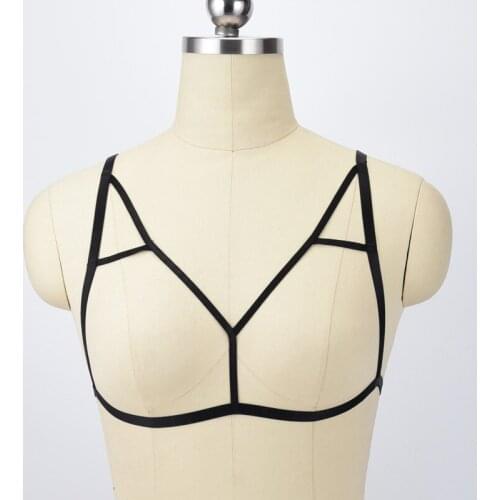 Women Harness Bra Body Cage Pole Dance Crop Top Body Harness Cage Bra Fetish Wear Bondage Harness Sexy Gothic Rave Lingerie