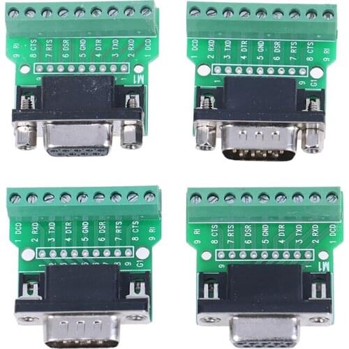 1Pc D-SUB 9 Pin Solderless Connectors DB9 RS232 Serial To Terminal Adapter