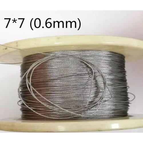 10M 7*7 Different 304 Stainless Steel Rope wire rope Clothesline Soft Fishing Lifting Cable