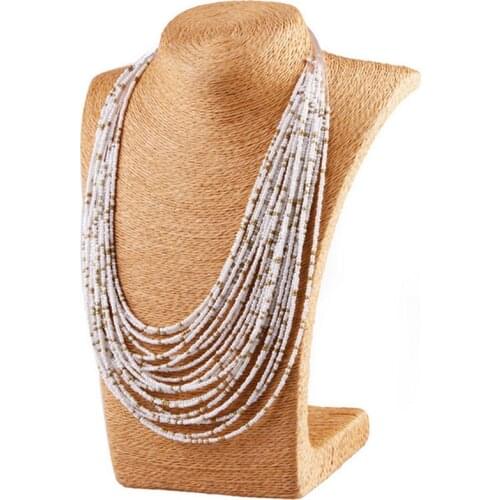 2021 Fashion Jewelry Bohemian Rice Bead Necklace Natural Pearl Womens long Necklace Charm Jewelry Handmade Christmas Gift