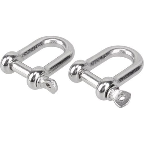 304 Stainless Steel Screw Pin D Style Chain Dee Shackle 4mm for Rigging M4 Pack Of 2