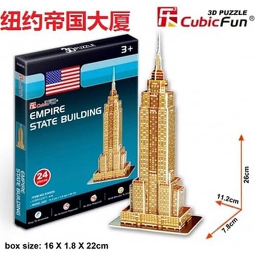 3D Puzzles Empire State Building Paper Model DIY Creative gift Children Educational toys hot Mini world architectural T9