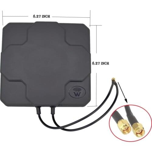 4G LTE MIMO Antenna 2*22dBi Outdoor Dual Polarization Panel Directional External Antenne N Male/N Female/SMA Male 30cm Cable
