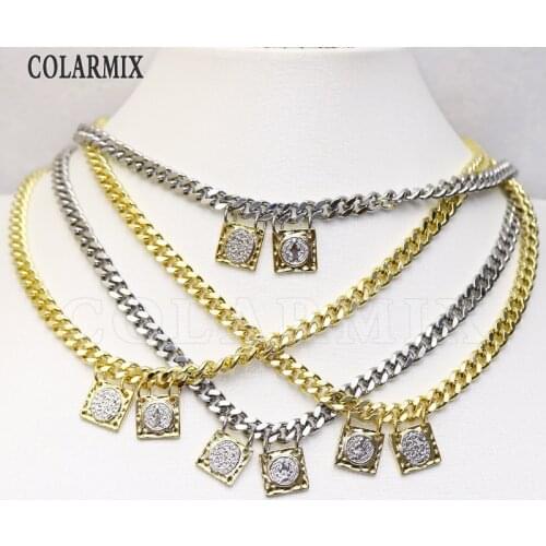 5 strands Double San Benito Charm collar necklace Lock chocker necklace for women religion jewelry fashion jewels gift 9653