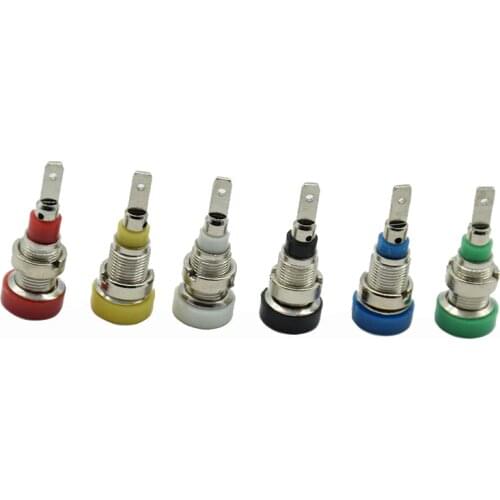 6pcs Multimeter instrument 2mm banana plugs Pure copper insulation banana Jack socket terminal Banana female connector