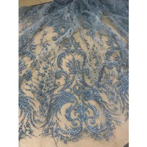 5 yards/lot beaded Net Lace top Quality French tulle mesh Lace Fabric SYJ-106686 for party dress