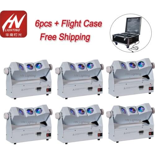 6pcs Wireless dmx Tri Beam Battery Power LED Uplight 3*10W RGBA 4in1 DJ Uplighting Wedding wall washer