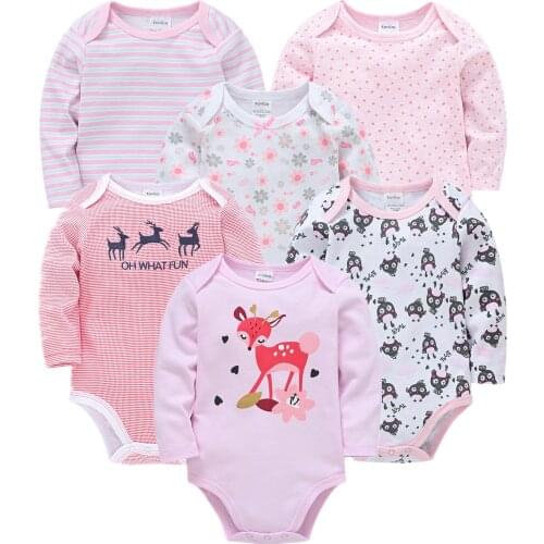 6PCS Infant Baby Girl Bodysuit Long Sleeve Cotton Baby Clothes Newborn body bebe infantil Clothing 6PCS Toddler Baby Clothing
