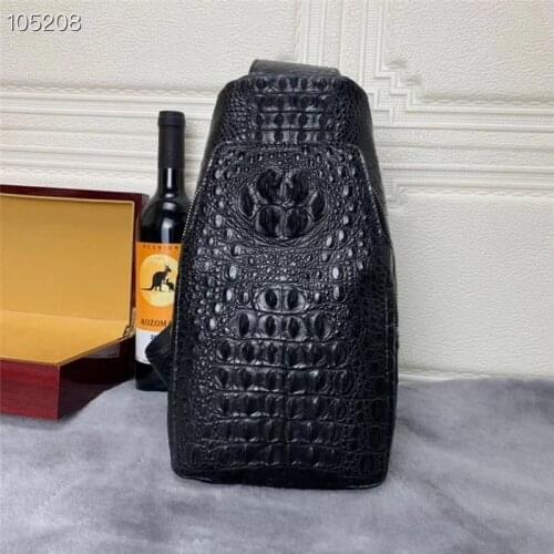 Authentic Exotic Crocodile Skin Mens Casual Chest Bag Small Messenger Bag Genuine Alligator Leather Male Crossbody Shoulder Bag