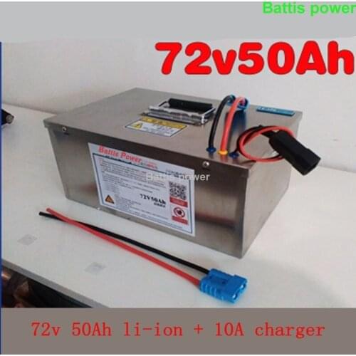 Large capacity 72v 50Ah li-ion lithium for 4500w solar energy RV EV power supply motorhome + 10A charger