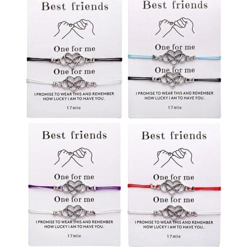 2pcs/set Infinity 8 Heart Bracelet For Women Bracelets Wholesale Bangles Men Jewelry Gift For Love Couple Friend