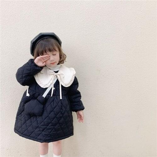 Fashion Girl Dress Sets Winter Princess Kis Plaid Dresses Children Casual Wear Clothes Brief Kids Clothing 2-7Years
