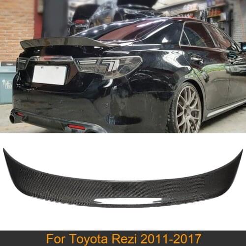 For Rezi Rear Trunk Wing Spoiler For Toyota Rezi 2011 - 2017 Car Rear Trunk Boot Lip Wing Spoiler Carbon Fiber