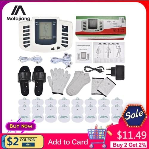 EMS Body Electrical Muscle Stimulator Tens Acupuncture Slimming Massager 16 Pads Digital Therapy for Back Neck Foot Health Care