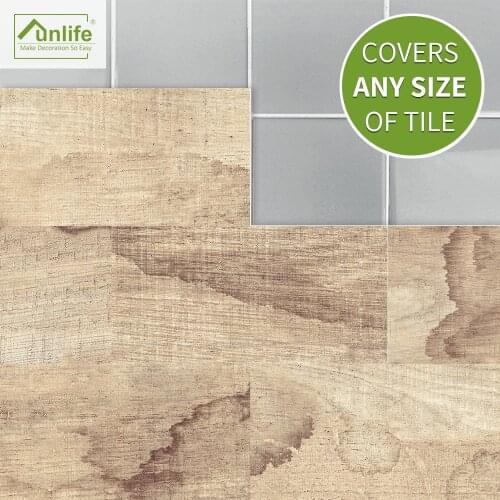 Funlife® Wood Gain Tile sticker Wall sticker Wallpaper Decorative Self-Adhesive Easy to Clean Bathroom Kitchen Backsplash Floor