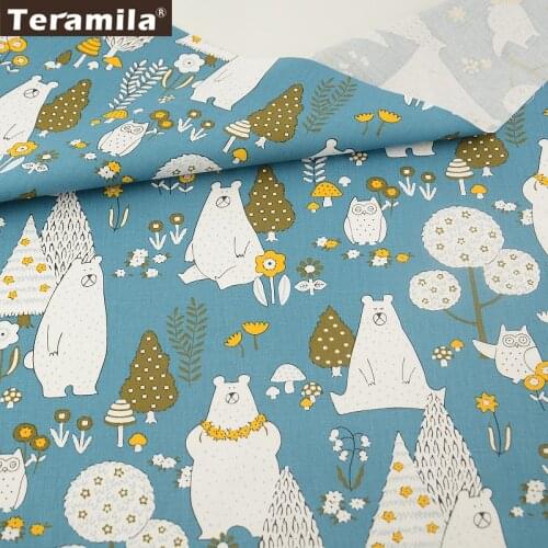 Teramila Cotton Fabric Twill Fat Quarter Home Textile Material Bed Sheet Patchwork Animals Designs Sewing Tissue Decoration