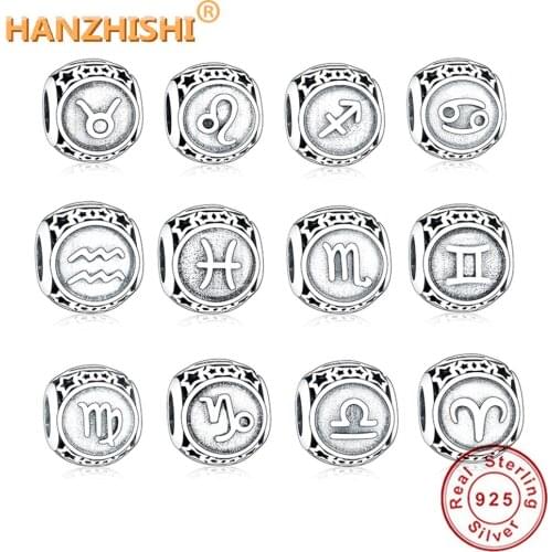 2019 Autumn Collection Fit Original Pandora Charms Bracelet Jewelry Gifts 925 Sterling Silver Twelve Constellations Bead Charms