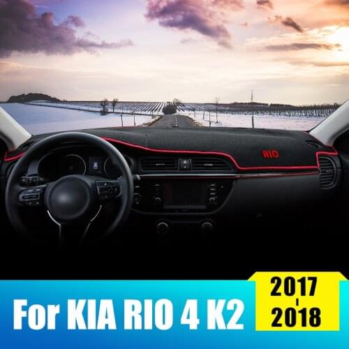 Car Dashboard Avoid light Pad Instrument Platform Desk Cover Mats Carpets For Kia Rio 4 K2 2017 2018 2019 2020 Accessories