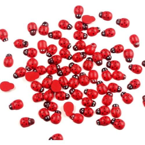 LF 100Pcs Wood Beetle 10x13mm Decoration Craft Flatback Cabochon Embellishments For Scrapbooking Kawaii Cute Diy Accessories