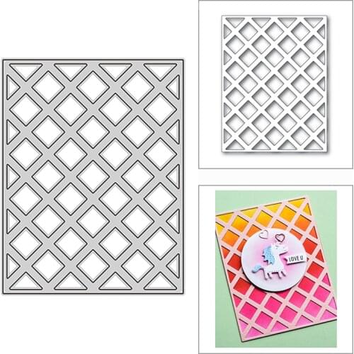 New 2021 Lattice Diamond Web Panel Metal Cutting Dies for DIY Scrapbooking and Card Making Decorative Embossing Craft No Stamps