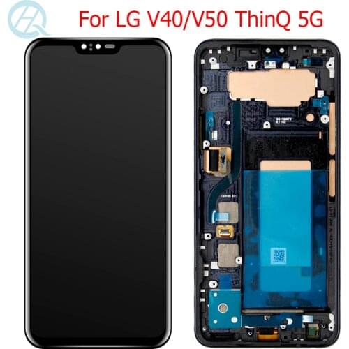 Original OLED For LG V40 V50 LCD With Frame 6.4" V40 ThinQ V400N V50 ThinQ 5G Display LCD Touch Screen Digitizer Assembly