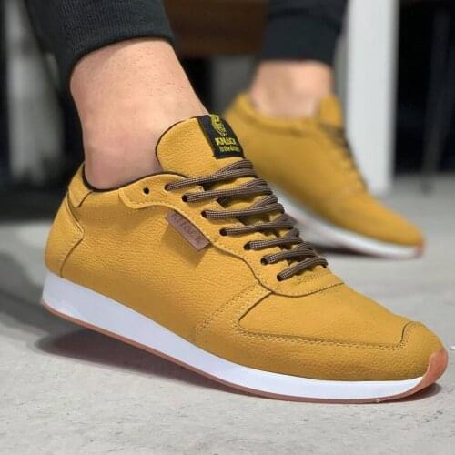 Knack Casual Male Shoes 002 Nubuck Yellow Nubuck Street Fashion New Season Spring Summer Fashion Cool Relax Style