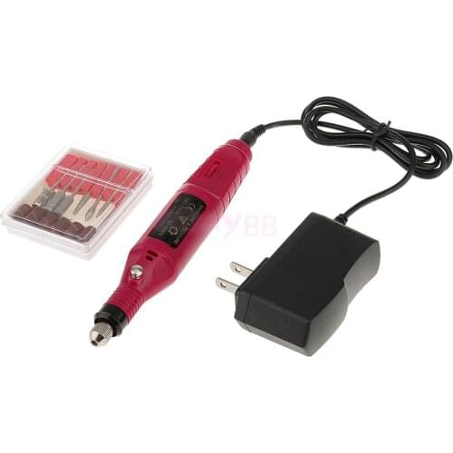 Professional Salon Electric Nail File Drill Kit Manicure Pedicure Machine Bits Set US Plug
