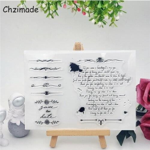 Chzimade Love Poetry Transparent Seal Clear Stamp Silicone Seal Roller Stamp 11x16cm For DIY Scrapbook Album Card Making