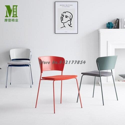 Nordic dining chair backrest simple household commercial milk tea coffee shop makeup chair ins designer engineering net red chai