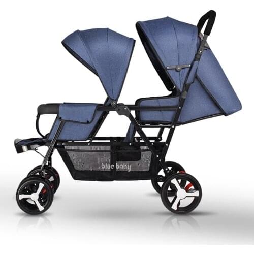 Twin Baby Stroller Folding Double Stroller Can Sit Lying Lightweight Newborn Pram Portable Kids Mutiple Stroller Travel System