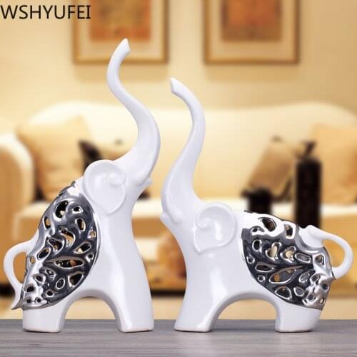 WSHYUFEI Modern Ceramic animal Figurines Livingroom Ornament Office Home Furnishing Decoration Crafts Wedding birthday Gift