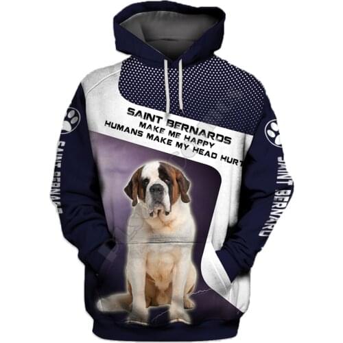 Saint Bernard 3D Hoodies Printed Pullover Men For Women Funny Sweatshirts Fshion Christmas Sweater Drop Shipping 08
