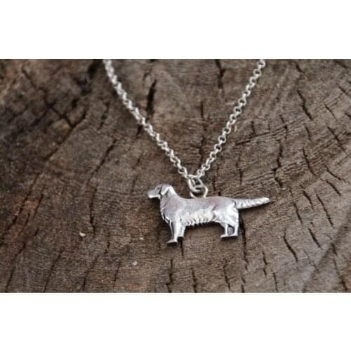 Trendy Gold Silver Color Labrador Necklace Women lassie Statement Necklace Pet Jewelry