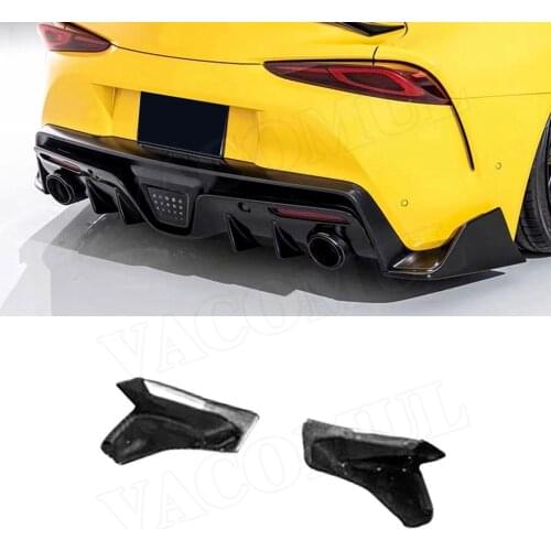 Carbon Fiber Rear Lip Splitters Side Bumper Aprons Flaps for Toyota Supra 2019 - 2020 FRP Car Styling