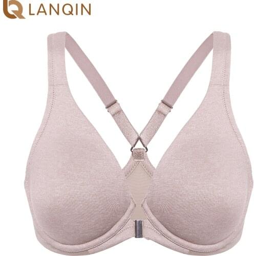 Womens Plus Size Full Coverage Underwire Support Unlined Plunge Racerback Front Closure Bras