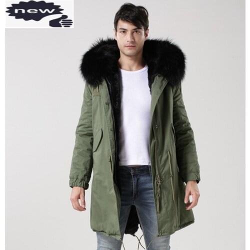 Winter Thick Lining Jacket Men Real Fur Collar Hoodie Long Coat Casual Loose Fit Male Military Overcoats Plus Size Parkas