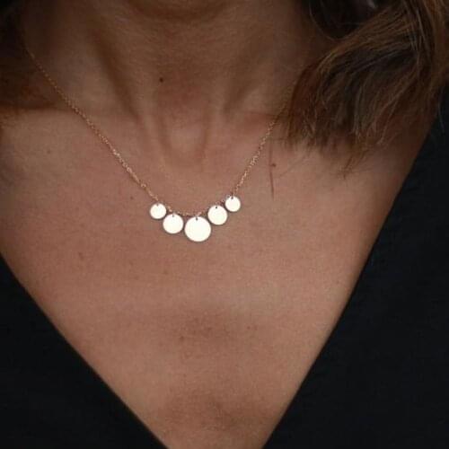 Gold Filled Coin Necklace Handmade Disk Choker Gold Pendants Collier Femme Kolye Collares Jewelry Boho Necklace For Women