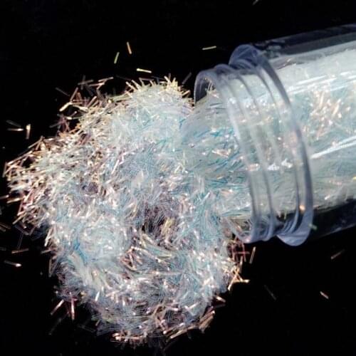 10g/jar Untra-Fine Iridescence Strips Sequins White Shiny Glitter Sequins Manicure Decorations DIY Ribbon AB Sequins