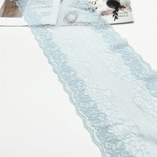 3y/Lot Width 8 7/8 in Light Blue Elastic Stretch Lace Trim For Lingerie Sewing Craft DIY Apparel Fabric Garment Accessory Bjd