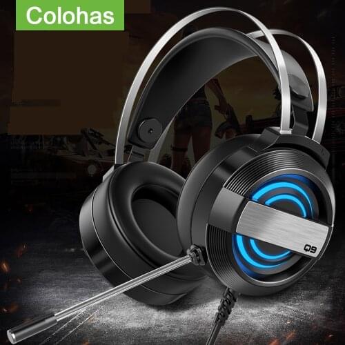 7.1 Sound USB Wire Gaming Headset For PC Gamer Computer Mac Laptop Game Headphones With Microphone Noise Canceling Earphone