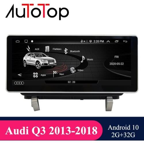 AUTOTOP 10.25" Android 10 Car DVD Radio GPS Navigation for Audi Q3 2011-2018 2G Ram 32G Rom Google Player BT SWC Stereo Wifi