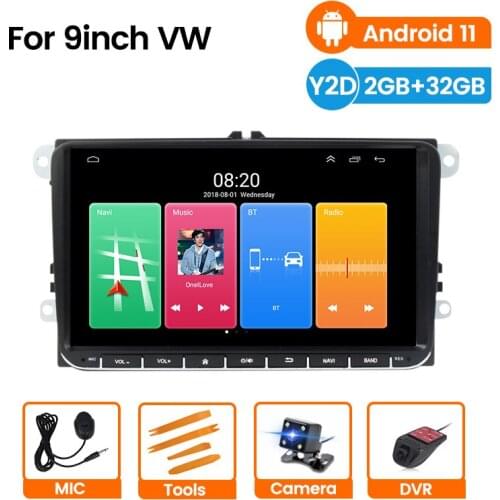 9inch RDS Android 11 2Din For VW/Volkswagen/Golf/Polo/Tiguan/Passat/b7/b6/leon/Skoda/Octavia Car Radio GPS BT Multimedia player