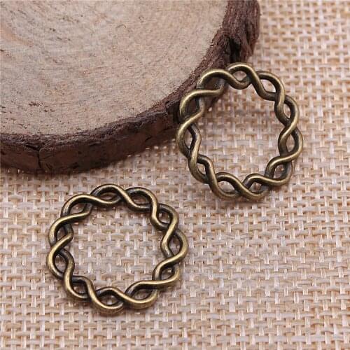 Free shipping 54pcs 20x20mm antique bronze wreath charms diy retro jewelry fit Earring keychain hair card pendant accessories