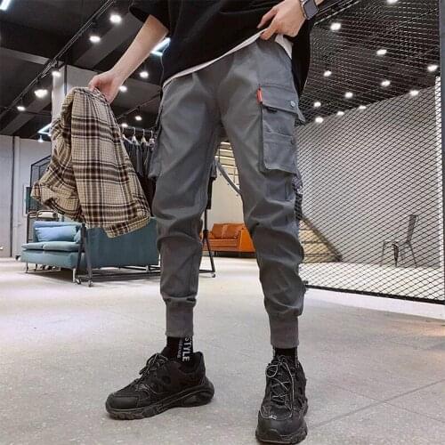 New Mens Pants sweatpants cargo pants Streetwear Casual Side-pockets Pants Men Joggers Pants cotton Man Trousers