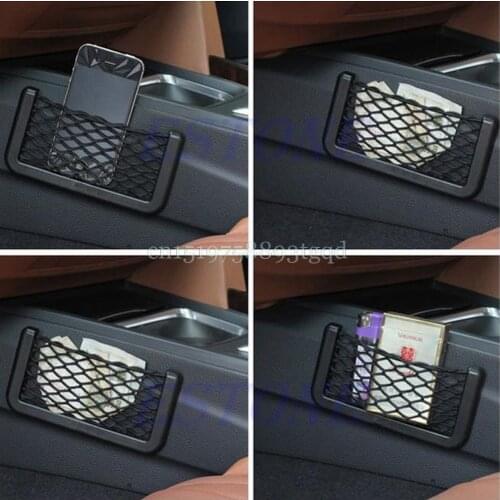 Black Car Auto String Mesh Bag Storage Pouch For Cellphone Gadget Cigarette