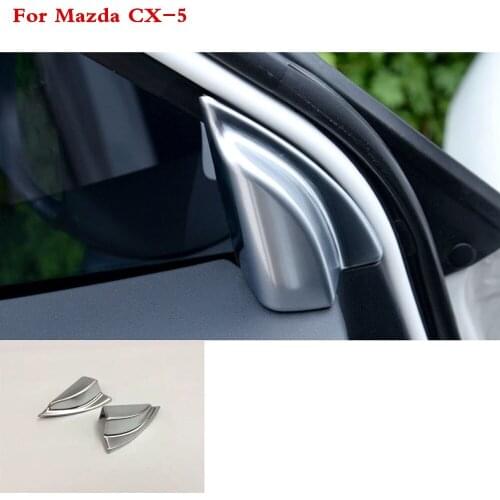 For Mazda CX-5 CX5 2013 2014 2015 2016 ABS chrome Car A column door Audio Speak Window Windshield Side triangle lamp trim 2pcs