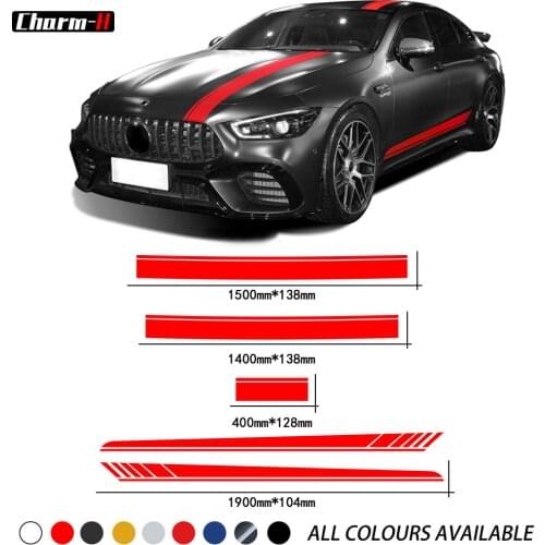 For Mercedes Benz AMG GT S 2015-Present Car Styling Body Kit Side Stripes Hood Roof Rear Decals Stickers Accessories