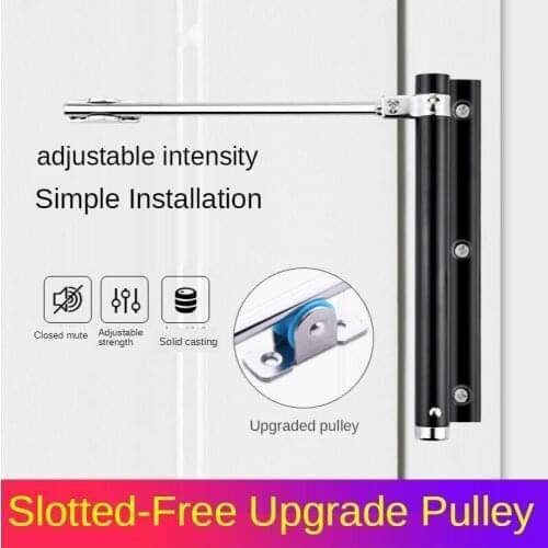 Aluminum Alloy Door Closer,Adjustable Force,Automatic Door Closing Device,Pulley Silent Suitable For Many Types Of Doors