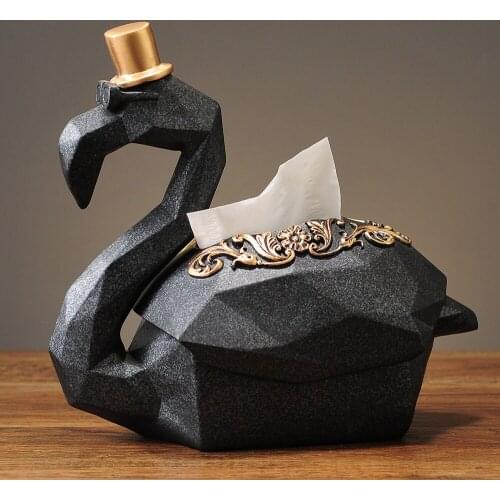 European Resin Flame Bird Tissue Box Ornaments Home Livingroom Figurines Decoration Coffee Table Storage Box Furnishing Crafts