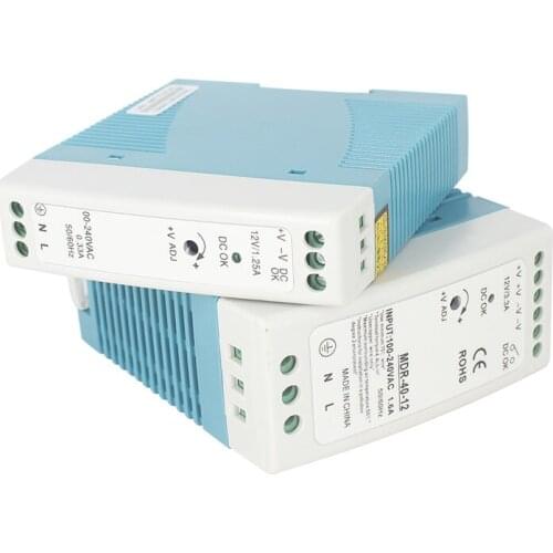 Din Rail Switching Power Supply AC DC MDR 40W 60W Driver Output 5V 12V 15V 24V 48V Power Supply Switch
